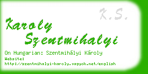 karoly szentmihalyi business card